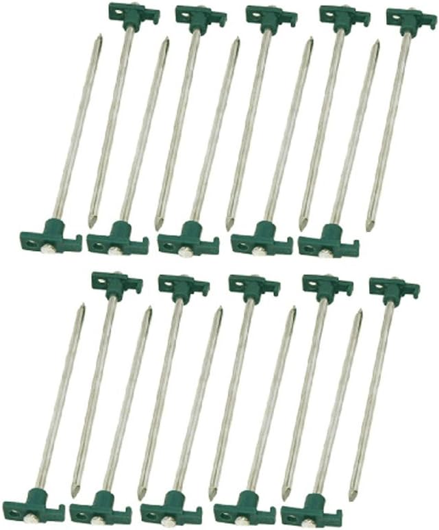 THE UM24 Set of 20 Heavy Duty Tent Stakes – 10" Metal Nail Forged Steel Tent Pegs for Camping Tent Tarp Or Garden Stake