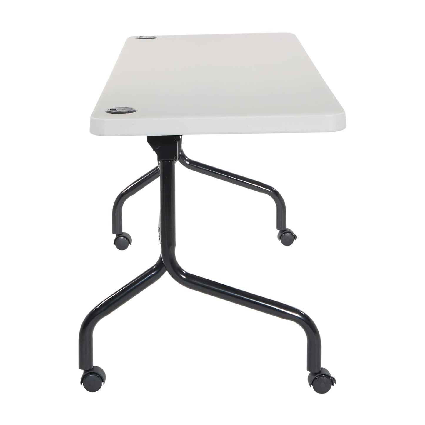 Office Star Resin Multipurpose Flip Training Table with Locking Casters for Home and Office, 5 Feet