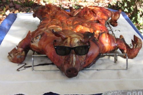 Latin Touch Caja China Roasting Box Pig Roaster 100lbs, Charcoal, Large Capacity Roasting Box Design with Accessories, 2 Steel Racks, Free Cookbook & Bear Paws