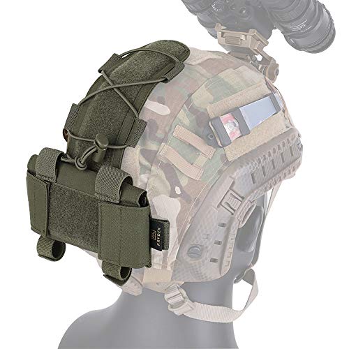 KRYDEX Tactical Helmet Battery Pouch Counterweight Pouch Helmet Battery Pack Balance Weight Bag with Hook&Loop for Tactical Helmet (Upgraded Pouch-RG)