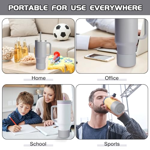 WUQID Silicone Boot Sleeve Compatible with Hydro Flask Travel Tumbler with Handle 32oz&40oz and 12-24oz Hydroflask bottle & Stanley 20 30 40oz Tumbler, Fit 2.83-2.95in Bottom, Anti-Slip Bottle Cover