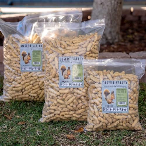 Desert Valley in Shell Peanuts, All Natural Premium Wild Bird and Wildlife Food for Squirrels, Chipmunks, Cardinals, Jays, Woodpeckers and More (8 Pounds)