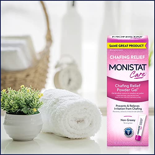 Monistat Chafing Relief Powder Gel, Anti-Chafe Protection, Fragrance Free Chafing Gel, 1.5 Oz, 4 Pack