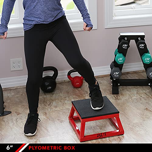 JFIT Plyometric Jump Box - 6", Red/Black
