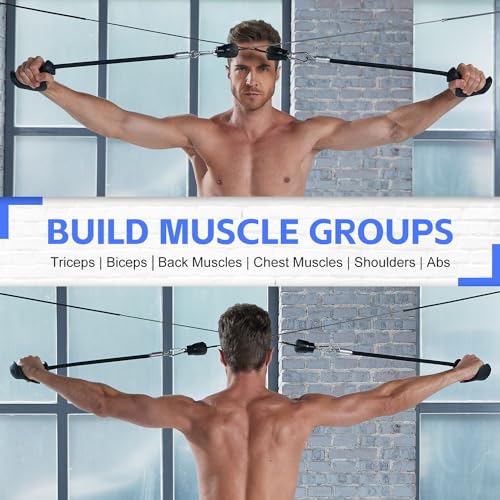 HXD-ERGO Ergonomic Tricep Rope of 2, Tricep Pull Down Attachment with Ergonomic Grip for Cable Machine - Single Arm Tricep Pull Down Cable Attachment for Gym