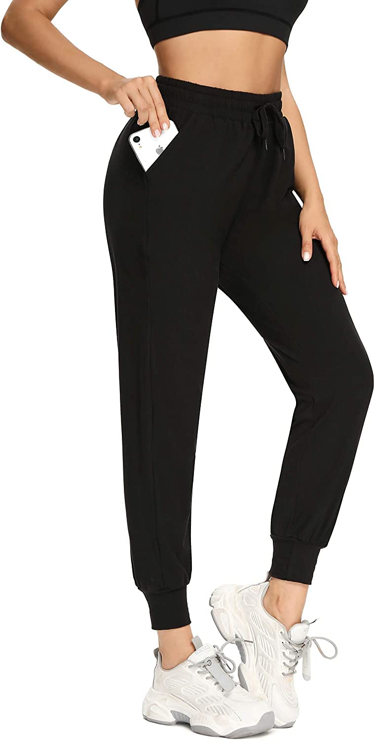 Aoliks Women's Fleece Lined Sweatpants Thermal Joggers with Pockets Winter Lounge Yoga Workout Running Pants (Black, XX-Large)