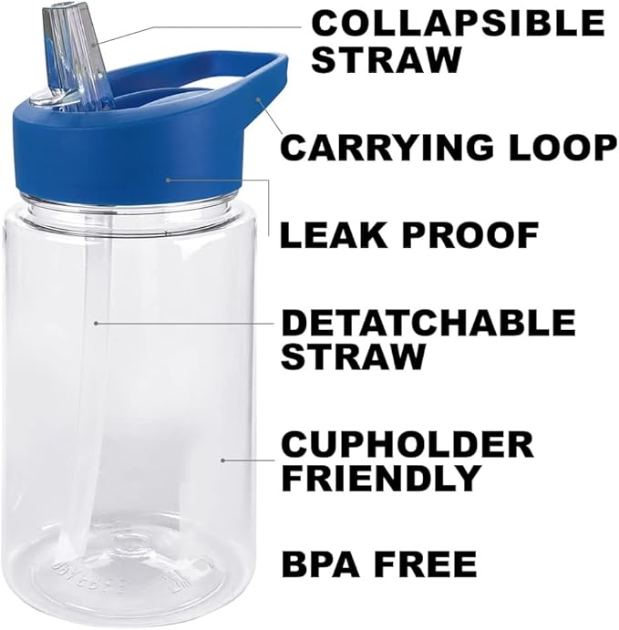 LOGOVISION Care Bears Kids Tritan Plastic Water Bottle with Straw Lid and Handle, Reusable Tumbler for Toddlers, Unisex for Girls and Boys, 12oz, Good Vibes Only