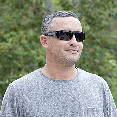 Spy Optic Men's General Rectangular Sunglasses, Soft Matte Black/Happy Gray/Green Polar, 60 mm