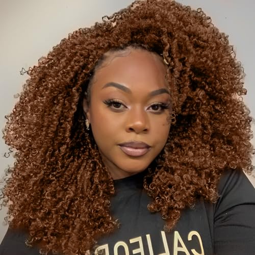 Aksice 8 Inch 8 Packs Yanky Twist Crochet Hair for Women Pre-looped Mini Twist Hair Bohemian Passion Twist Crochet Hair Boho Crochet Braids Synthetic (30#)