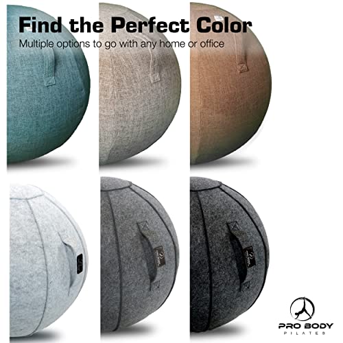 ProBody Pilates Yoga Ball Chair, Exercise Ball Chair for Office and Desk, Yoga Chair with Stability Ball Cover, Yoga Ball Office Chair, Balance Ball Chair (Slate, 24 in)