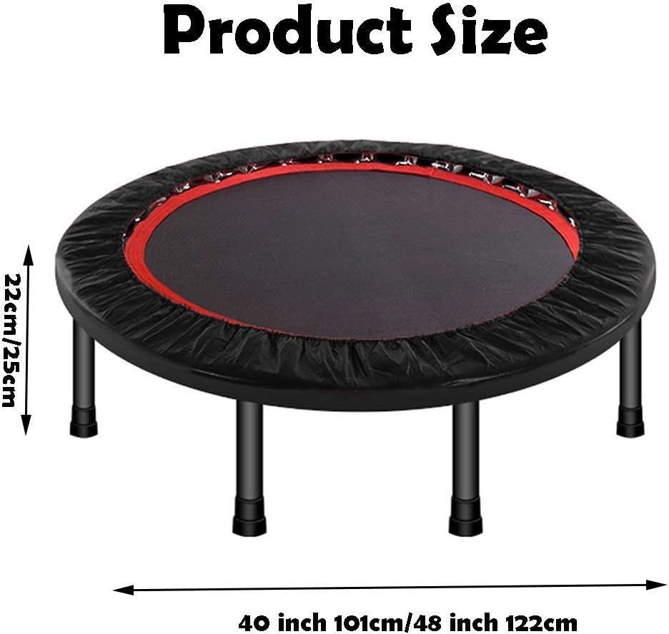 Trampoline, Portable Foldable Trampoline in-Home Mini Rebounder, Exercise Trampoline for Adults, 40" Max Load 330lbs (Red)