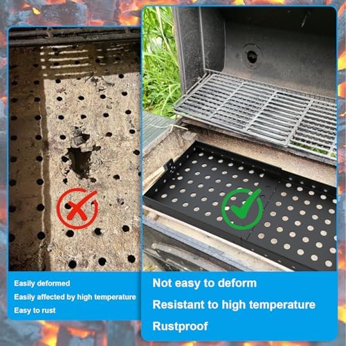 Stretchable 15-28 Inches Charcoal Tray Replacement Parts for Pit Boss Memphis I, Expert 24, Chargriller PS9900 2190, 6500, 6800, 8500 Grill Basket Pan for Smoke Hollow 47183T-21