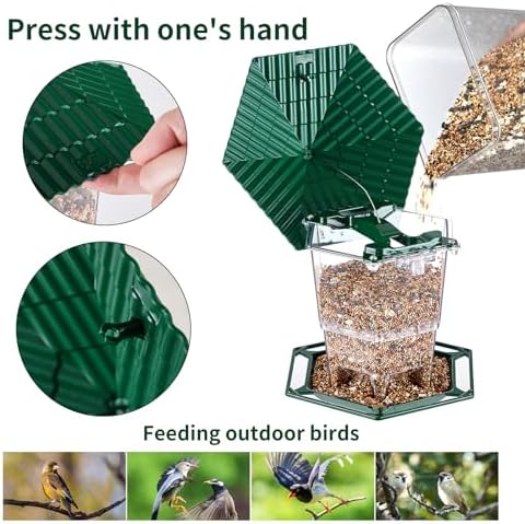 Bird Feeders for Outdoors Hanging Bird Feeder Wild Birds Seed, Green 2 Pack B