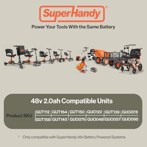SuperHandy Lithium-Ion Rechargeable Battery 48V DC 2Ah 88.8 Watt Hours (for The Mobility Scooter, ULV Foggers, Earth/Ice Auger and More) (BL481-SH)
