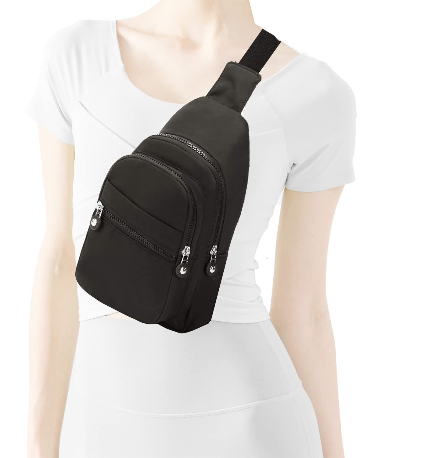 YAZEKOUS Small Sling Bag for Women Men, Crossbody Sling Backpack, Casual Daypack Backpacks Crossbody Bag for Hiking Travel