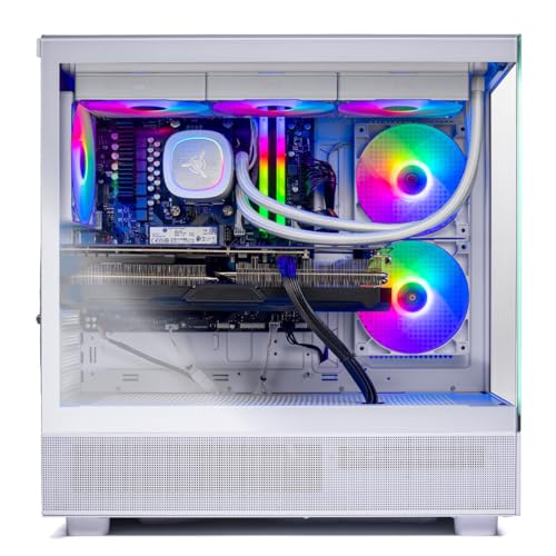 Skytech Gaming Azure 3 Desktop PC, Ryzen 7 7700X 4.5 GHz (5.4GHz), NVIDIA RTX 5070 12GB, 1TB Gen4 NVMe SSD, 32GB DDR5 RAM 6000 RGB, 850W Gold ATX 3 PSU, 360mm ARGB AIO, Wi-Fi, Win 11