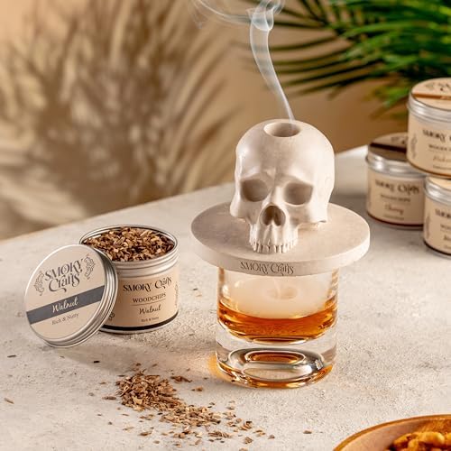 5 x 2oz Wood Chips for Cocktail Smoker (Set of 5: Cherry, Hickory, Apple, Mesquite, Walnut) - 5 Flavors of Smoking Gun Wood Chips - Whiskey Gifts for Men