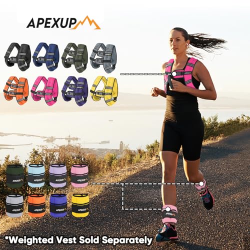 APEXUP 10lbs/Pair Adjustable Ankle Weights for Women and Men, Modularized Leg Weight Straps for Yoga, Walking, Running, Aerobics, Gym (Purple)