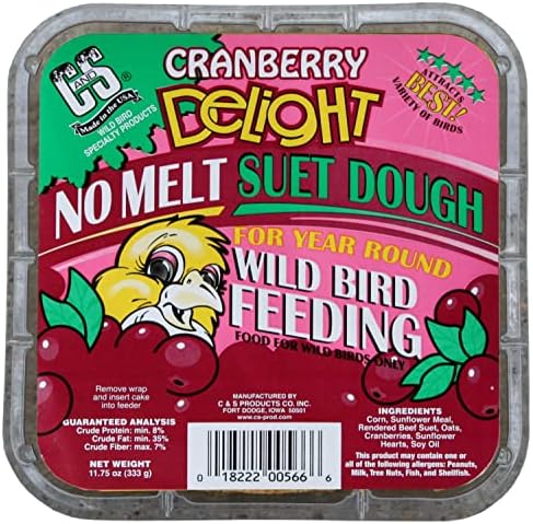 C&S Cranberry Delight No Melt Suet, 11.75 Ounce (Pack of 12)