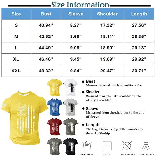 Ymosrh Mens Shirts Graphic Tees, American Flag Print Patriotic Shirt 4th of July Short Sleeve Independence Day Tshirt (L, Dark Gray)