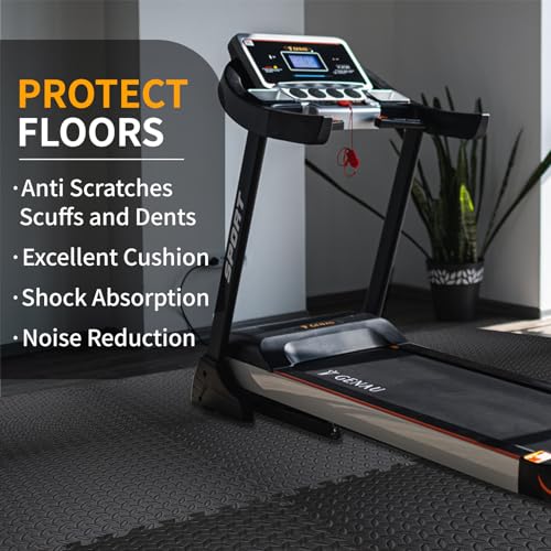 Puzzle Exercise Mat 1/2 Inch Thickness, 24'' x 24'' EVA Foam Floor Tiles, 6 Tiles Protective Flooring Mats Floor Interlocking Foam Gym Floor Mats for Home Gym Equipment Covers 24 SQ FT