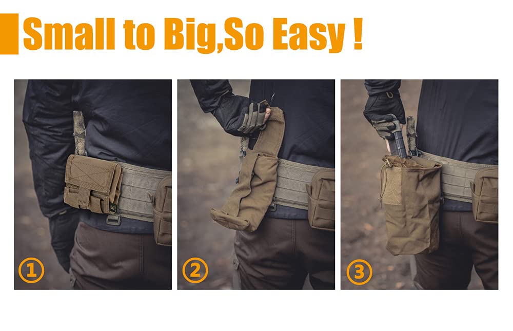 KRYDEX Molle Dump Pouch Roll-Up Drawstring Magazine Utility Pouch Folding Dump Bag (MC)