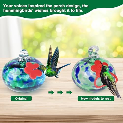Charming Wind Chimes Hummingbird feeders for Outdoors Hanging ant and bee Proof,Never Leak,Perfect Garden Decor for Outside