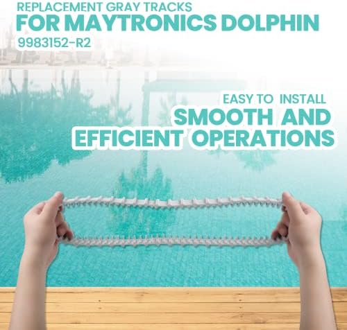 (2 Pack) Replacement Gray Tracks for Maytronics Dolphin Robotic Pool Cleaners with Part Number 9983152-R2 Dolphin Parts