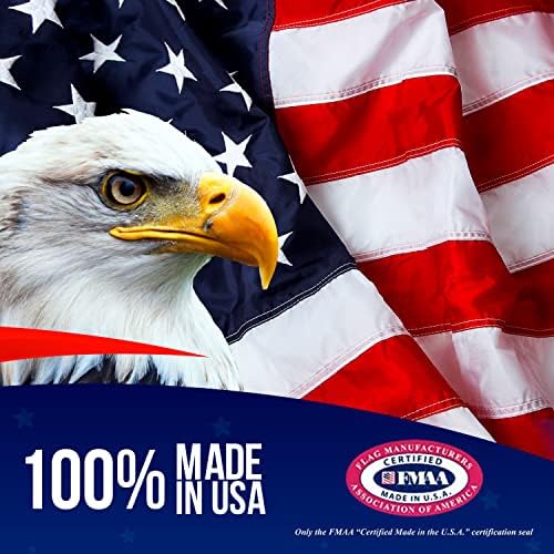 American Flags for Outside 5X8 American Flag 100% Made in USA -Heavy Duty Flags Outdoor with Embroidered Stars and Sewn Stripes 5x8 US Flag for High Wind- All Weather Flags