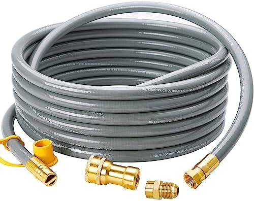 25 Feet 1/2 inch ID Natural Gas Grill Hose with Quick Connect Fittings, Natural Gas Line for Grill, Pizza Oven, Heater and More Low Pressure Appliance