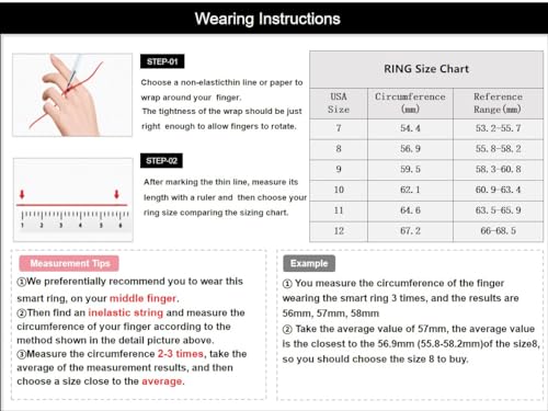 Generic Smart Ring X1 for Men and Women, Night Sleep Tracker Ring, Health Tracker, Fitness Tracker, Heart Rate, IP68 Waterproof Smart Health Ring (Black, 9)