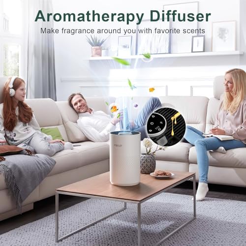 Air Purifiers for Bedroom Home up to 800 ft², Vniup H14 True HEPA Room Air Purifiers for Bedroom, with Fragrance Function Sleep Mode& Light Mode Air Cleaner for Pet Dander Odor Dust Smoke