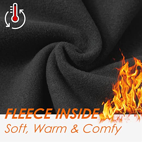 Aoliks Women's Fleece Lined Sweatpants Thermal Joggers with Pockets Winter Lounge Yoga Workout Running Pants (Black, XX-Large)
