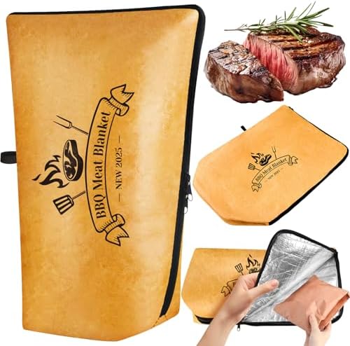 BBQ Blanket for Resting Meat 21 in Reusable Insulated Smoker Grilling Meat Resting Bag with Dual Zippers, Wide Mouth Design for Large Briskets/Pork Shoulders/Turkeys, Grill Gifts