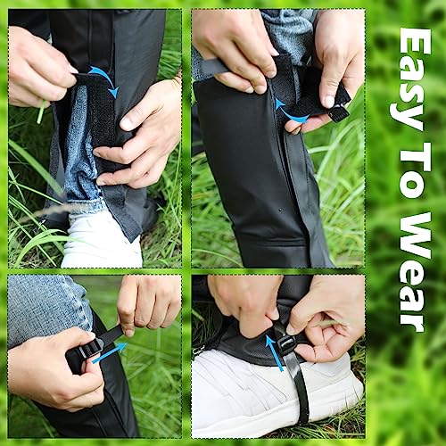 Tlswshsy Trimmer Brush Leg Gaiters-Waterproof Leg Guards for Trimming-Adjustable Lawn Care Leg Protection for Men and Women (Black)