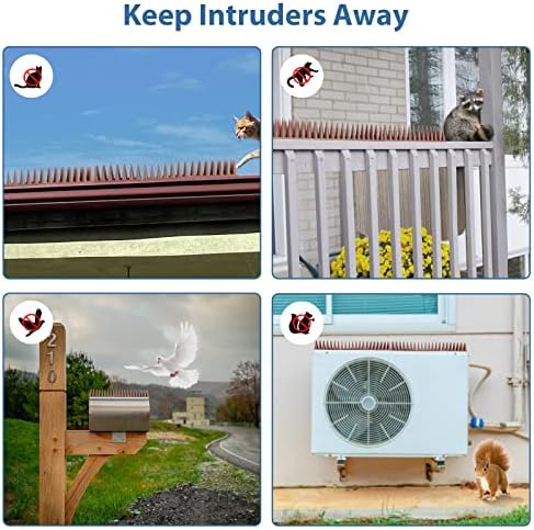 Bird Spikes, 30 Pack Bird Squirrel Raccoon Pigeon Cat Animal Deterrent Spikes for Outside Anti Bird Defender Spikes Outdoor to Keep Birds Away