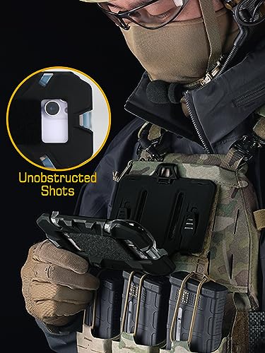 EralcNa Tactical Gear Plate Carrier Vest Accessories Phone Chest Mount Holder for Screen Size 4.7"-6.7",BK