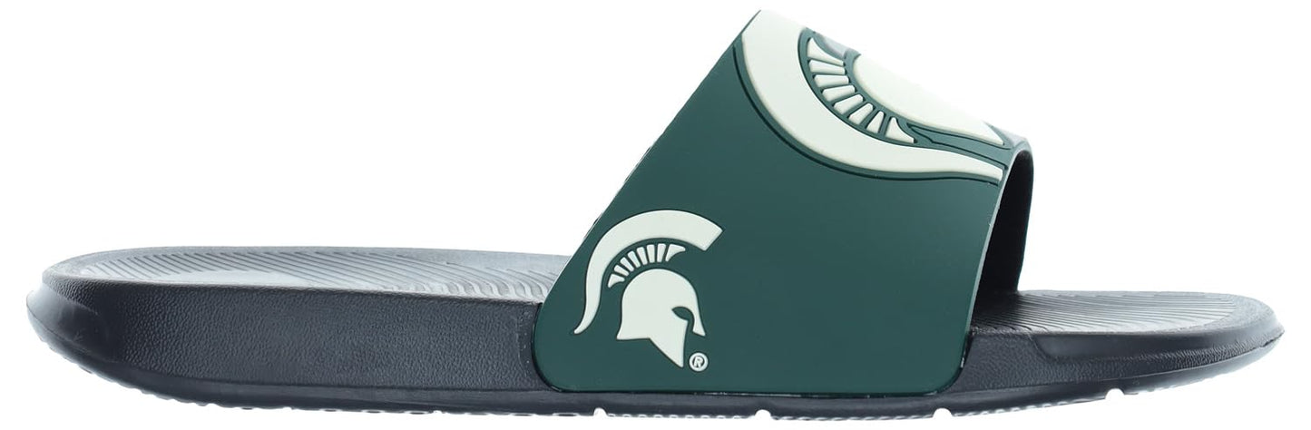 FOCO Men's NCAA Big Logo Raised Slide, Michigan State Spartans, Large