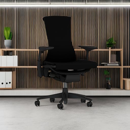 Herman Miller Embody Ergonomic Office Chair | Fully Adjustable Arms and Carpet Casters | Black Rhythm