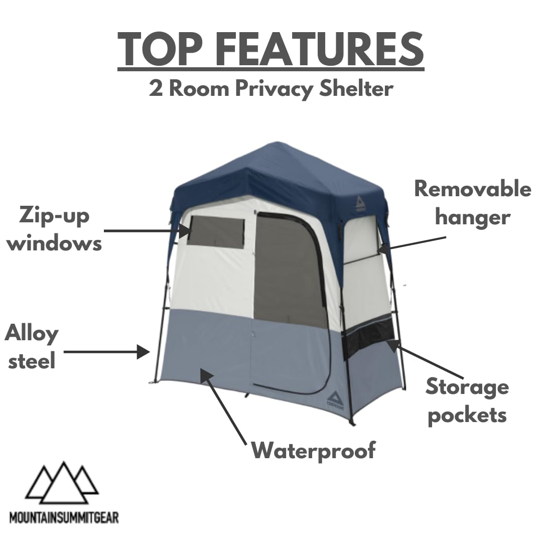 Caddis Rapid 2-Room Privacy Shelter, Camping Shower Tent, Privacy Tents for Camping, Pop Up Tent for Showering, Changing or Lavatories, Portable Shower, (by Caddis Sports)
