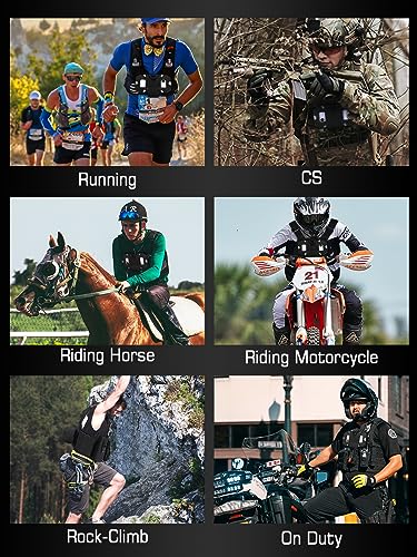 EralcNa Tactical Gear Plate Carrier Vest Accessories Phone Chest Mount Holder for Screen Size 4.7"-6.7",BK