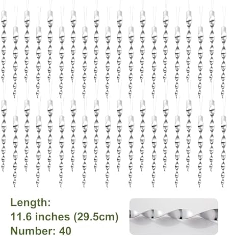 OFFO Bird Scarer Rods 11.5 in (40 PCS) Reflective Bird Device Outdoor Bird Scarer to Keep Pigeon and Woodpecker Away from Garden or Yard, Silver.