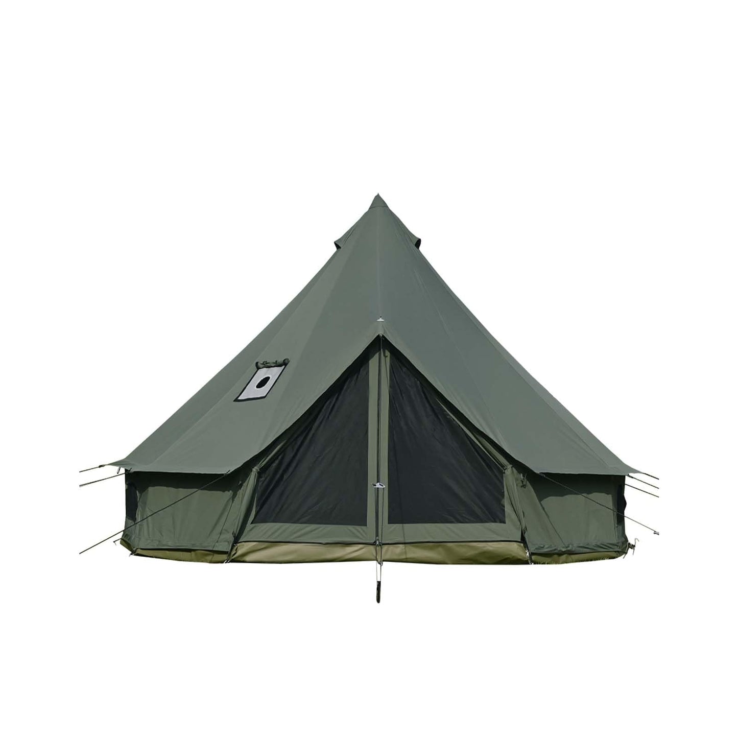 WaldZimmer Canvas Bell Tent 10ft Green with Stove Jack and Zipped Removable Floor, Luxury Outdoor Glamping Yurt Cotton Tent for Family Truck Car Camping Hunting Party