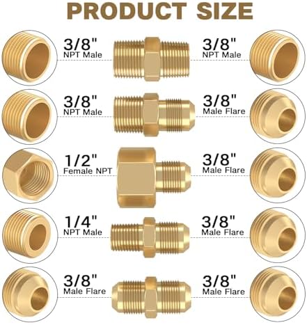 24Ft High Pressure Braided Propane Hose Extension and fittings with Conversion Coupling 3/8" Flare to 1/2" Female NPT, 1/4" Male NPT, 3/8" Male Flare for BBQ Grill, Fire Pit, Heater