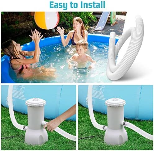 1.25" Pool Hose Replacement for Intex Filter Pump - 59" Long Pool Hose for Above Ground Pools, 1 1/4 Inch Pool Connector Hoses Compatible with Intex Pump 607 637(2 Pack)