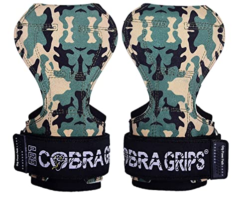 Cobra Grips PRO Weight Lifting Gloves Heavy Duty Straps Alternative Power Lifting Hooks Best for Deadlifts Adjustable Neoprene Padded Wrist Support Bodybuilding (PRO DitGreen)