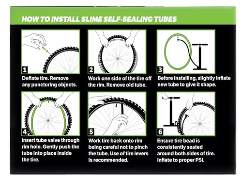 Slime 30075 Bike Inner Tube with Slime Puncture Sealant, Extra Strong, Self Sealing, Prevent and Repair, Schrader Valve, 20"x1.50-2.125", Value 2-Pack