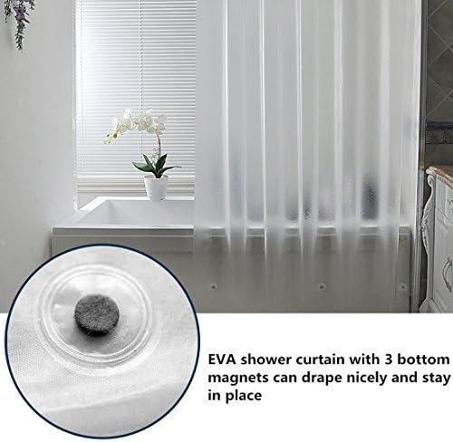 AooHome Frosted Shower Curtain Liner 8G Eva Extra Long Shower Curtain 72x78 Inch with Heavy Duty 5 Bottom Magnets, Thick Shower Liner for Shower Stall, Bathtubs, Semi Transparent