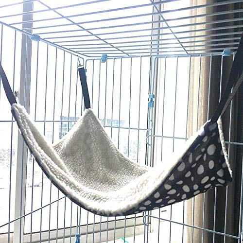 AKIRO Pet Cage Hammock, Round Dot Tower Zebra Leopard Pattern Warm Pet Hammock, Soft Plush Hanging Cat Bed Mat Winter Warm Cotton