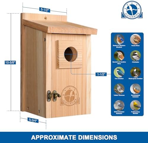 Bluebird Houses for Outside, Blue Bird Houses for Outdoors, Premium Bird House, Pack of 2 Bluebird House, Wooden Birdhouses Kits for Adults for Durable Yard Decor